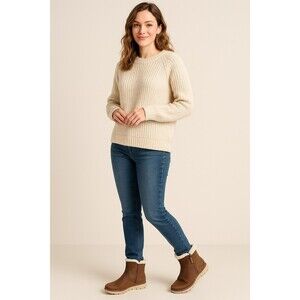 Skechers Women’s Faux Fur Lined Zip Ankle Boots 44779 Chestnut Brown Size 7...